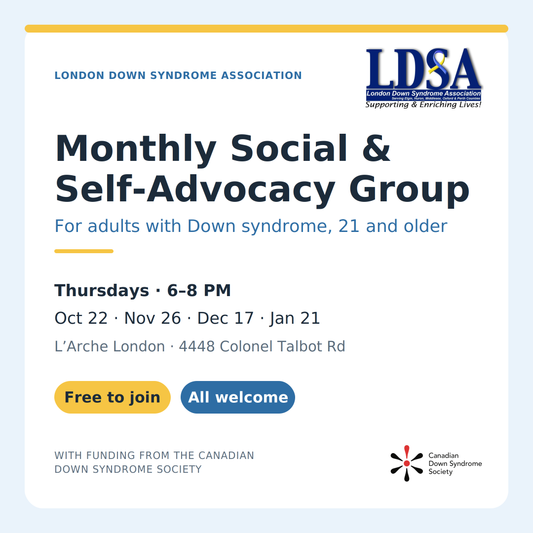 Monthly Social & Self-Advocacy Group — Adults with Down Syndrome (21+)